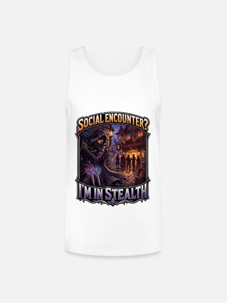 SOCIAL ENCOUNTER? I’M IN STEALTH - Unisex Tri-Blend Organic Tank - white
