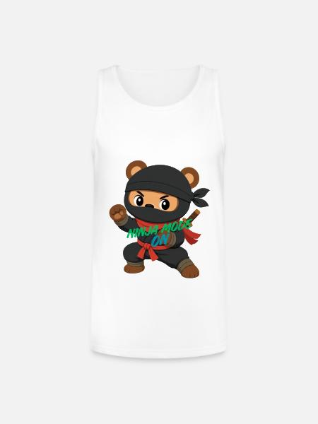 Ninja Panda Bear Mode On - Unisex Tri-Blend Organic Tank - white