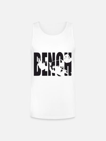 Bench Press - Unisex Tri-Blend Organic Tank - white