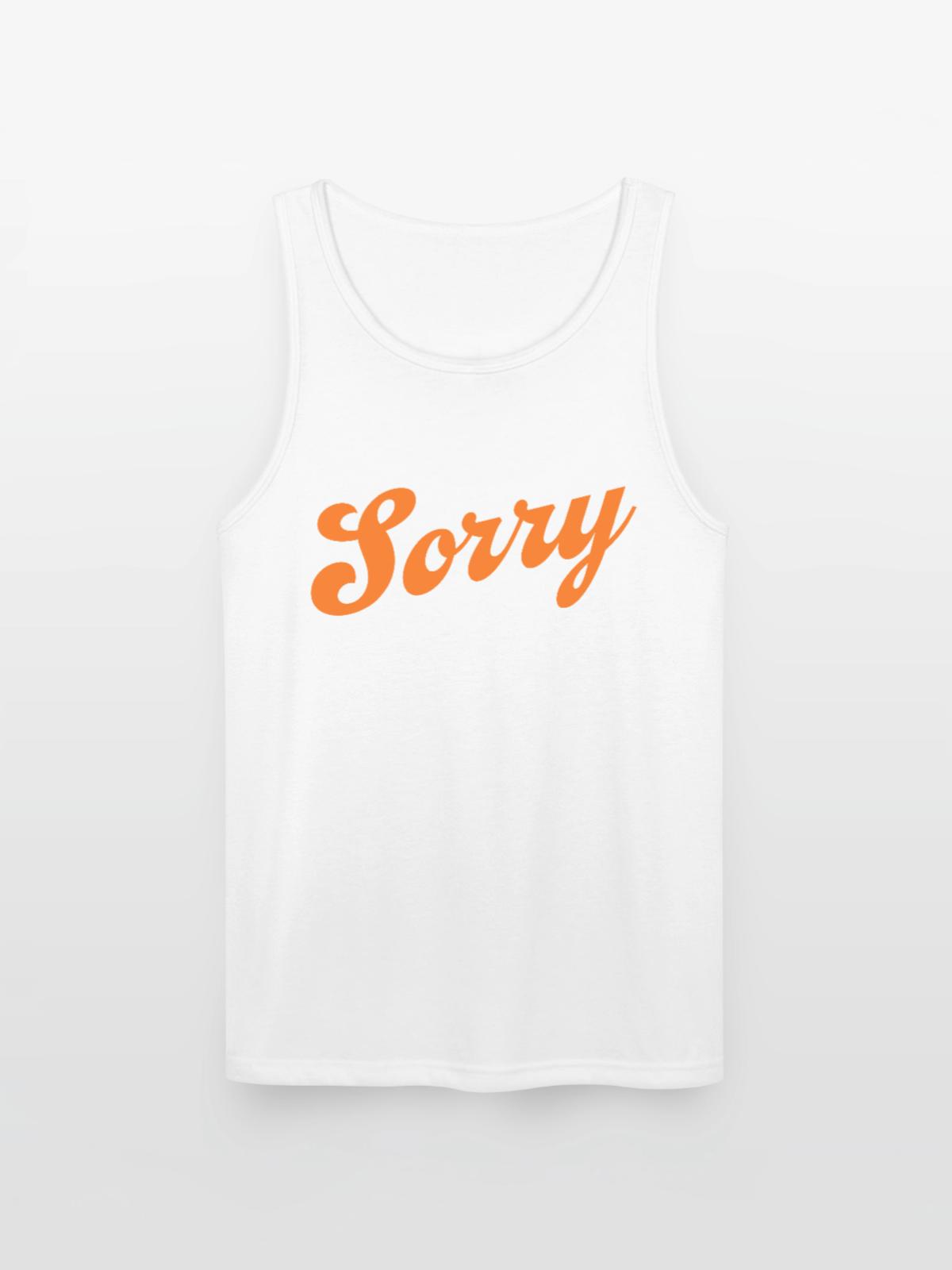 Sorry - Unisex Tri-Blend Organic Tank - white - Front