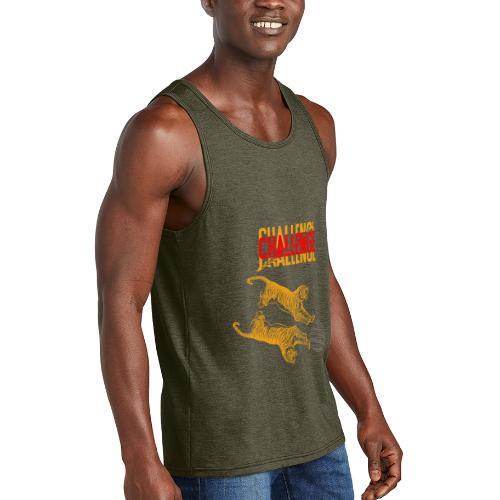 Double tiger fashion, jungle feline animals. - Unisex Tri-Blend Organic Tank