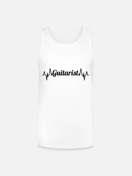 Guitarist ECG Heartline - Unisex Tri-Blend Organic Tank - white