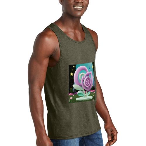 Lila Bloom | Double Floral Eco-Inspired Art - Unisex Tri-Blend Organic Tank