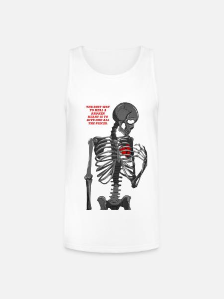 Broken Heart - Unisex Tri-Blend Organic Tank - white
