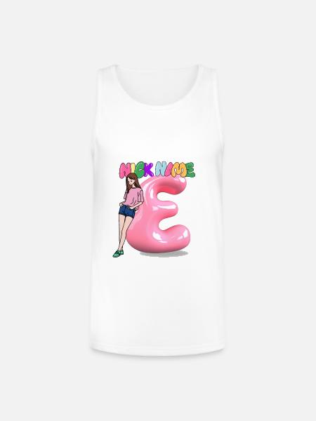 Nick Name E - Unisex Tri-Blend Organic Tank - white