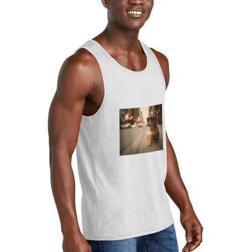 Funny Dachshund Iced Coffee Lover Tee - Unisex Tri-Blend Organic Tank