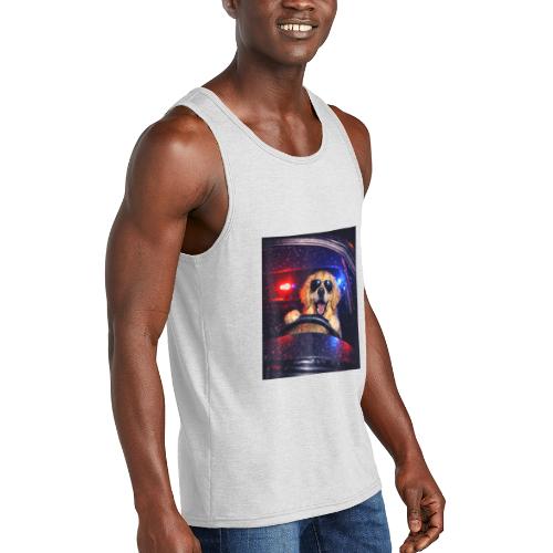 Funny Police Golden Retriever Meme Tee - Unisex Tri-Blend Organic Tank