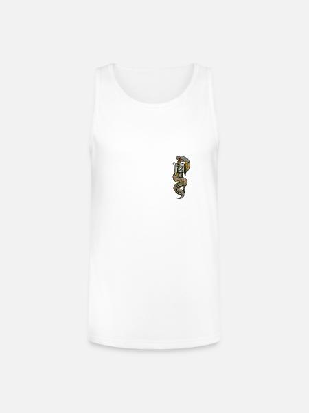Serpentine Engine Glyph - Unisex Tri-Blend Organic Tank - white