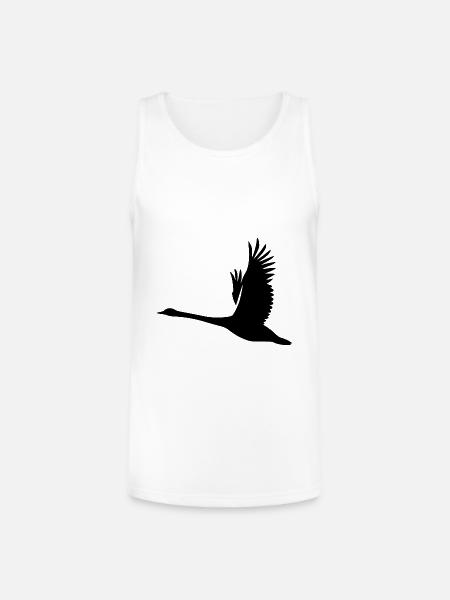 Tattoo Style Swan - Unisex Tri-Blend Organic Tank - white