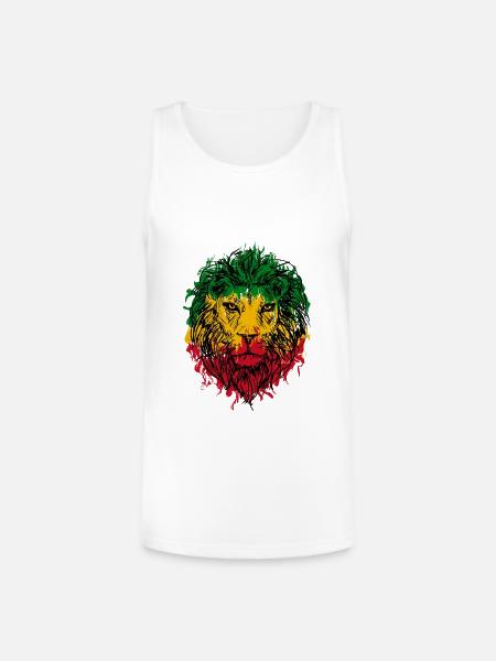 Africa map rasta lion - Unisex Tri-Blend Organic Tank - white