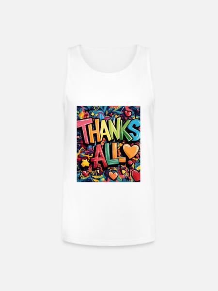 thanks - Unisex Tri-Blend Organic Tank - white