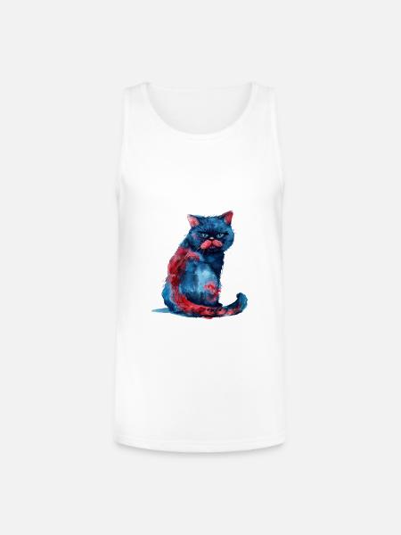 Funny Cat - Unisex Tri-Blend Organic Tank - white