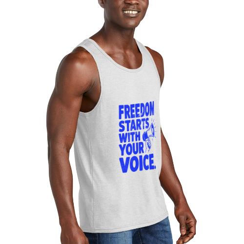 Freedom Starts With Your Voice Vintage - Unisex Tri-Blend Organic Tank