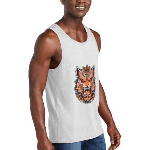 Tribal Demon Wolf Mask - Unisex Tri-Blend Organic Tank