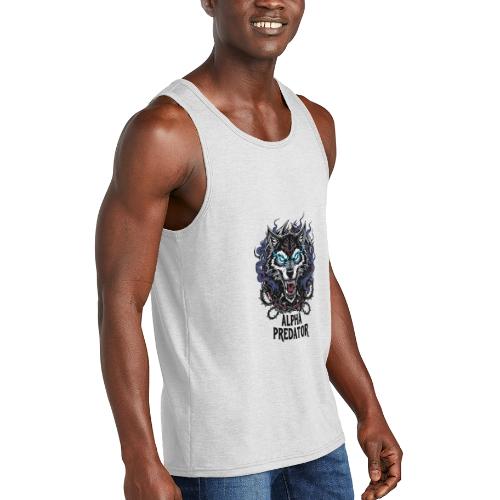 Alpha Predator Wolf Fierce Neon Eyes - Unisex Tri-Blend Organic Tank