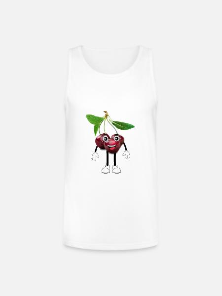 cherry - Unisex Tri-Blend Organic Tank - white