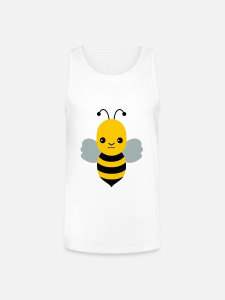 Meh Expression Cartoon Bee/Bumblebee - Unisex Tri-Blend Organic Tank - white