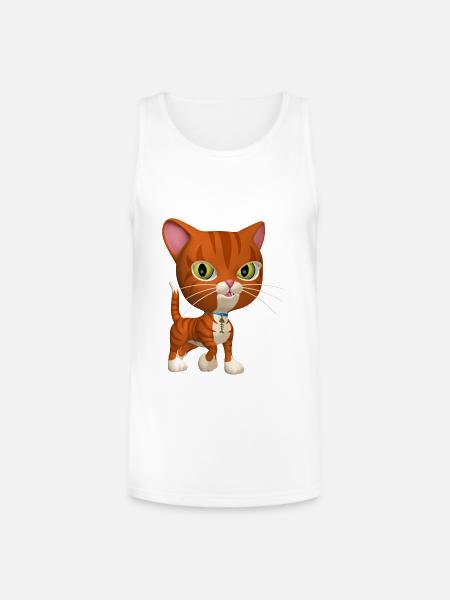Orange Tabby Cat - Unisex Tri-Blend Organic Tank - white