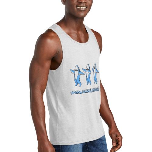 Dancing Sharks - Swim, Dance, Repeat - Unisex Tri-Blend Organic Tank