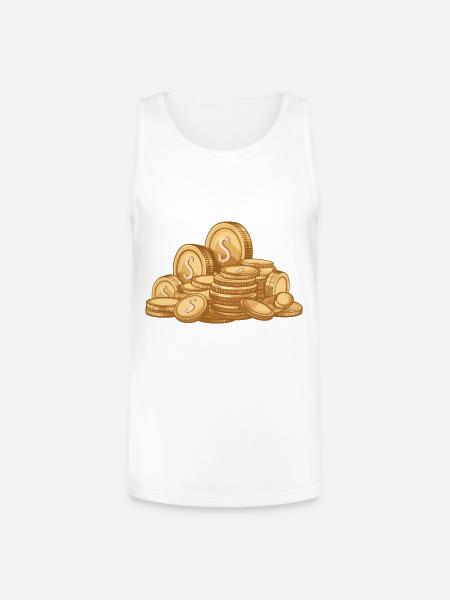 Pile of Gold Coins - Unisex Tri-Blend Organic Tank - white