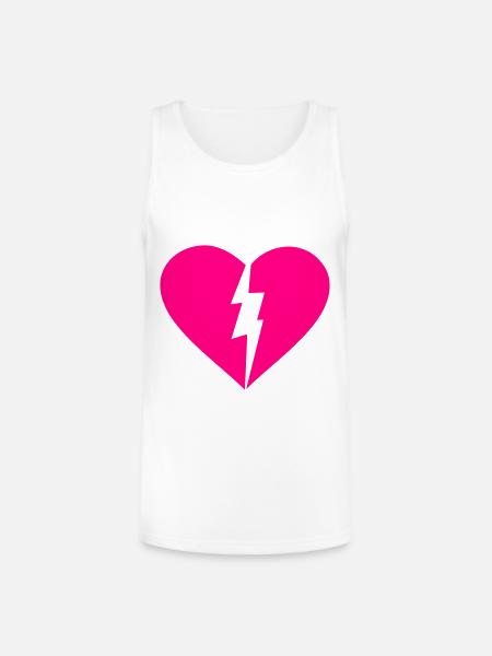 Broken Heart - Unisex Tri-Blend Organic Tank - white