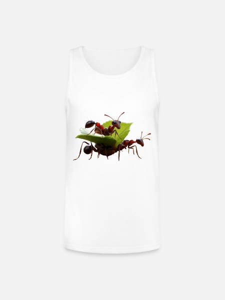 a_group_of_ants_working - Unisex Tri-Blend Organic Tank - white