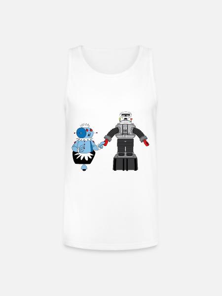 Rosie and Lost in Space Robot - Unisex Tri-Blend Organic Tank - white