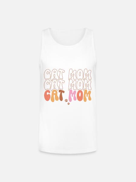 Cat Mom - Unisex Tri-Blend Organic Tank - white
