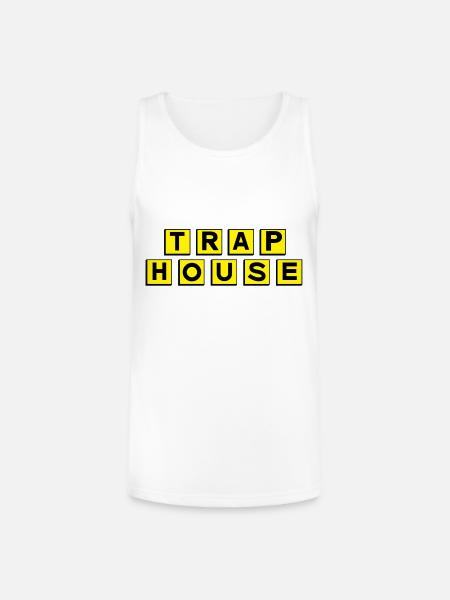 Trap House - Unisex Tri-Blend Organic Tank - white
