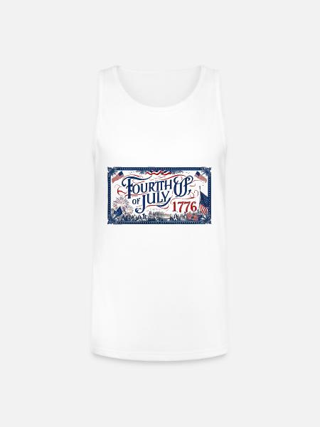 fourth of july - Unisex Tri-Blend Organic Tank - white
