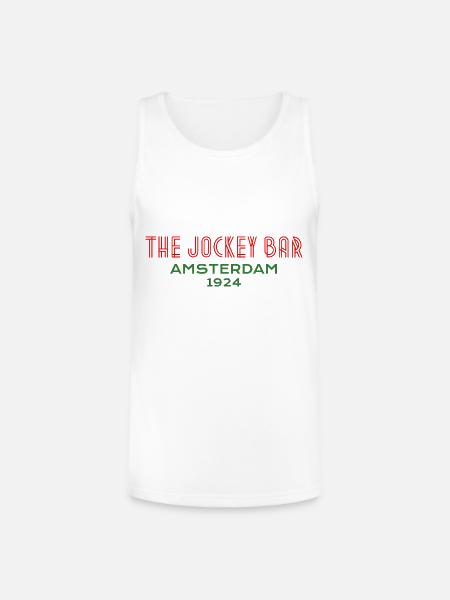 The Jockey Bar, Amsterdam - Unisex Tri-Blend Organic Tank - white