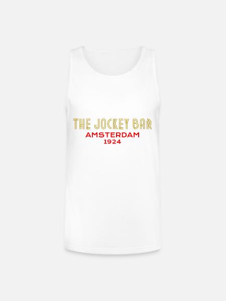 The Jockey Bar, Amsterdam - Unisex Tri-Blend Organic Tank - white