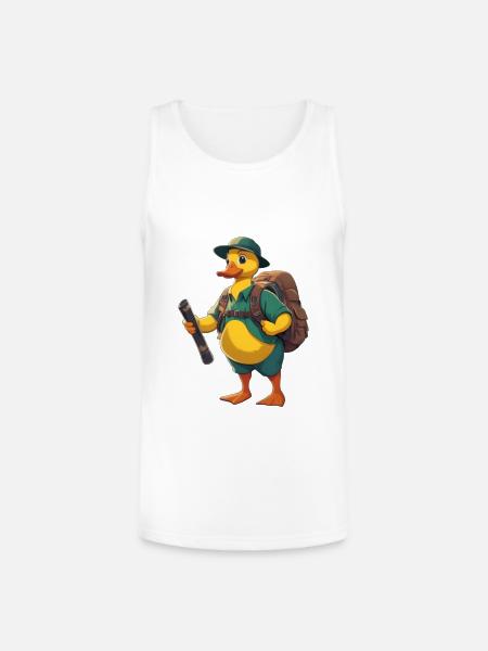 Adventure-Explorer Ducky - Unisex Tri-Blend Organic Tank - white