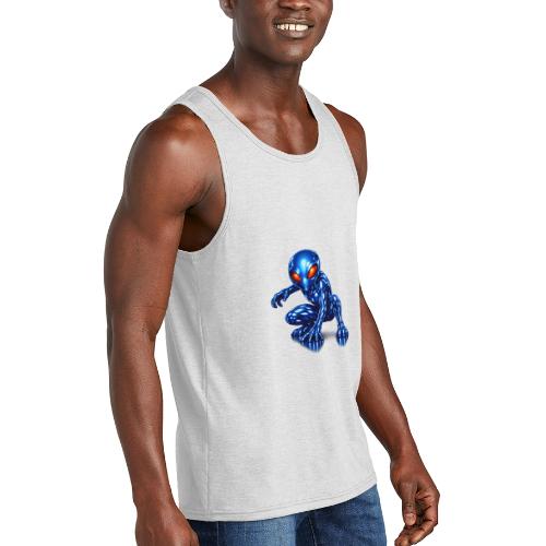 Blue Alien Crouch - Unisex Tri-Blend Organic Tank