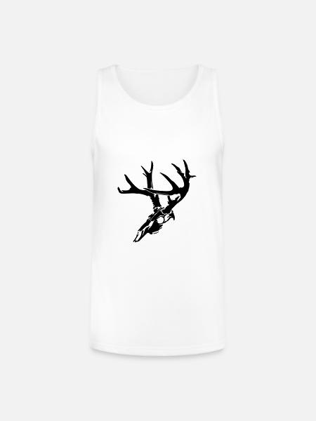 Deer Skull - Unisex Tri-Blend Organic Tank - white