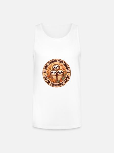 Be Kind Sloth - Unisex Tri-Blend Organic Tank - white