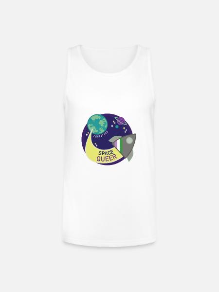 Space Queer - Unisex Tri-Blend Organic Tank - white