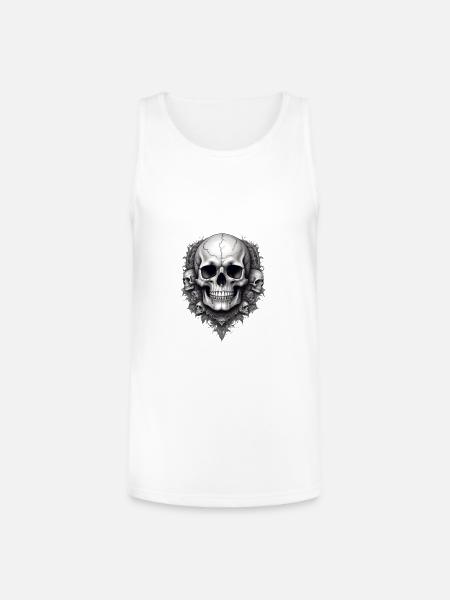 Skull faces - Unisex Tri-Blend Organic Tank - white
