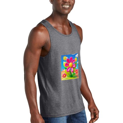 Pink Floral Peace | Sky & Nature Design - Unisex Tri-Blend Organic Tank