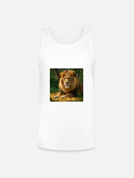 Lion coin - Unisex Tri-Blend Organic Tank - white