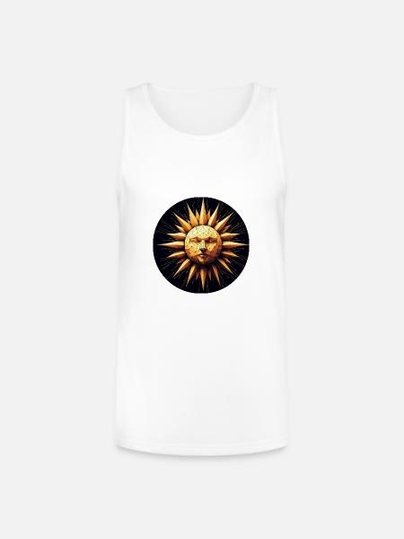 Golden Sun polygon art - Unisex Tri-Blend Organic Tank - white