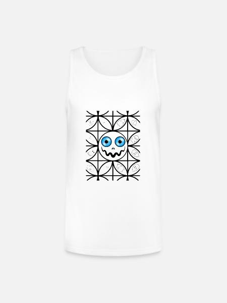 Scary faces - Unisex Tri-Blend Organic Tank - white