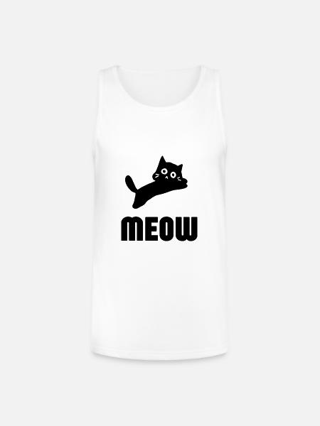Whimsical Cat Face Illustration - Unisex Tri-Blend Organic Tank - white