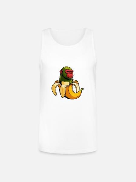 Chimpanzini Bananini Italian Brainrot Meme Art - Unisex Tri-Blend Organic Tank - white