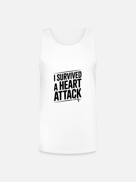 I Survived a Heart Attack - Unisex Tri-Blend Organic Tank - white