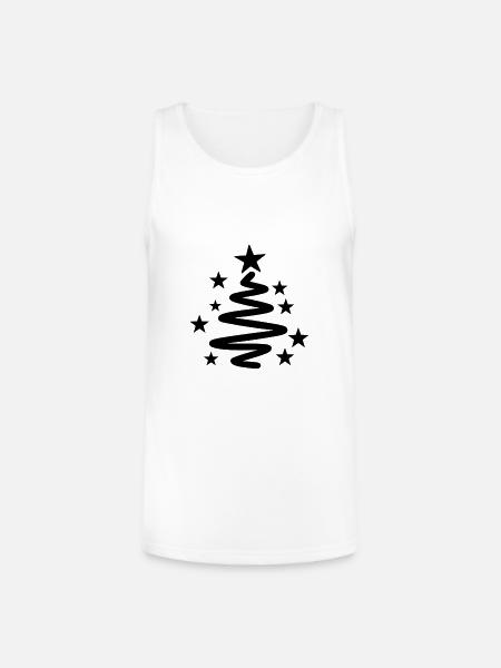Spiral Star Christmas Tree - Unisex Tri-Blend Organic Tank - white