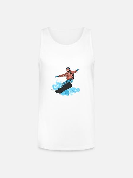 Snowboard Jump Neon Splash - Unisex Tri-Blend Organic Tank - white
