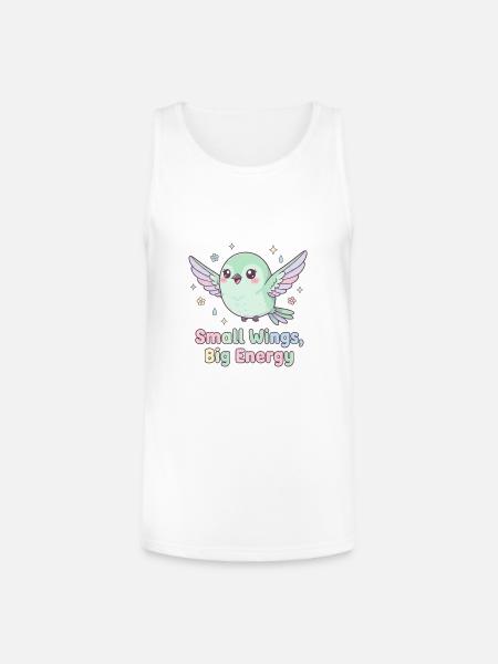 Small Wings, Big Energy - Unisex Tri-Blend Organic Tank - white