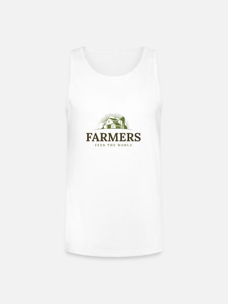 Farmers Sunburst Barn Emblem - Unisex Tri-Blend Organic Tank - white