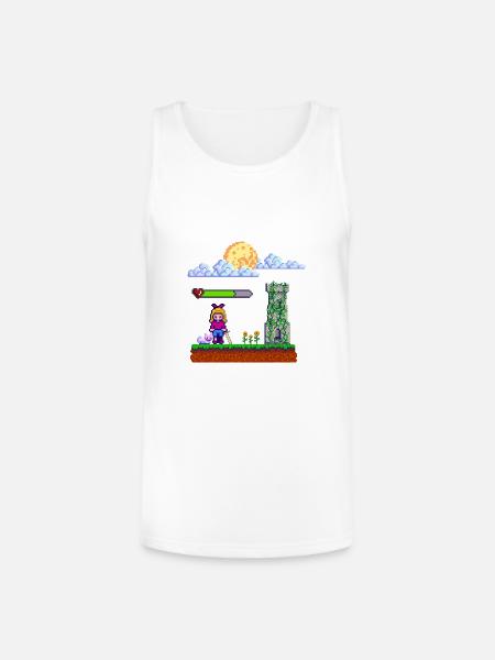 Pixel Heroine Art Design - Unisex Tri-Blend Organic Tank - white